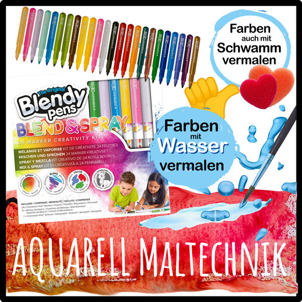 BLENDY PENS 24 Aquarell Airbrush Marker
