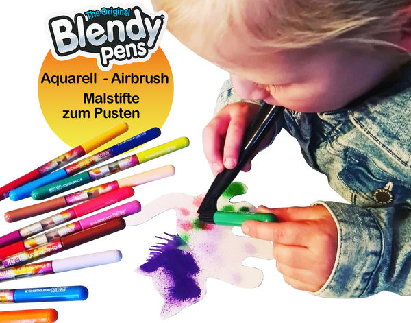 BLENDY PENS 24 Marker Set malen-Farben mischen-Farben pusten