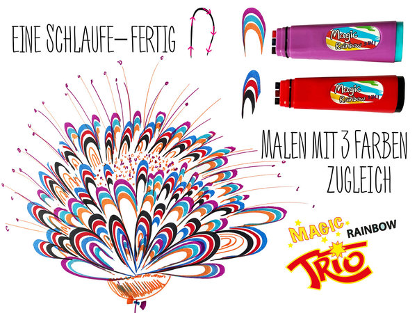 2x Malset TRIO Magic Rainbow  12 Marker-48 Farben