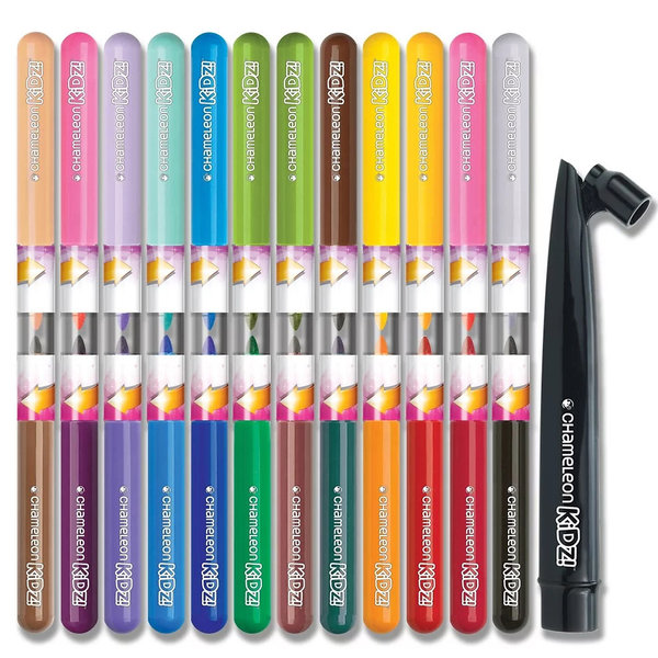 Blendy Pens Kreativ Set 24 Marker+16 Ausmalkarten+BLASTA Airbrush Hand-Pumpe
